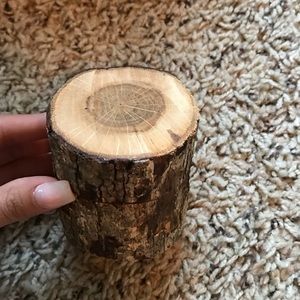 Rustic wood slice ring box